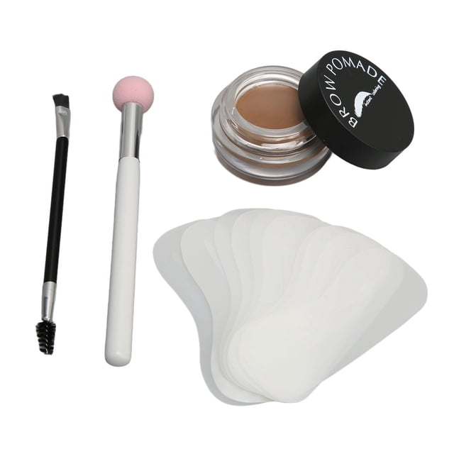 Plantilla de Ceja, Plantilla de Crema de Cejas Cepillo Seguro de Cosméticos Portátiles Profesionales de Esponja para Mujeres para Mujeres
