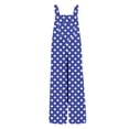 thumbnail image 3 of Girls Jumpsuit Size 11-12Y Kids Sleeveless Square Neck Polka Dot Print Wide Leg Jumpsuit with Pockets Loose Fit Baby Girl Romper, 3 of 5