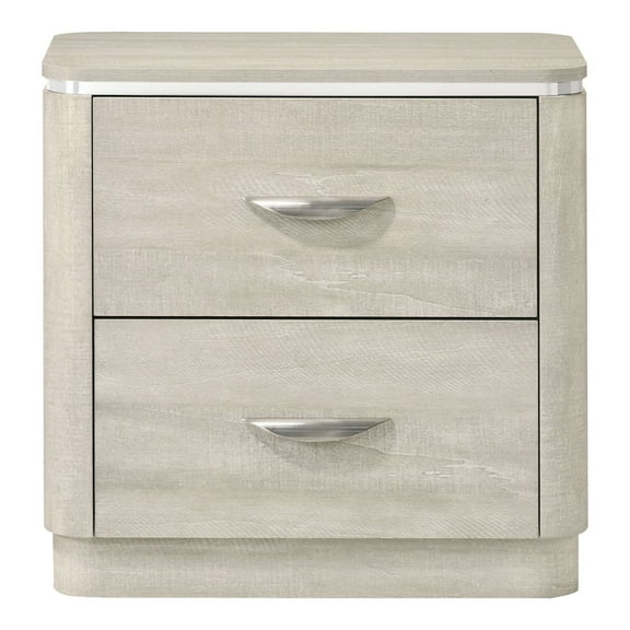 Furniture of America Ventur Modern 2-Drawer Nightstand, Dusty Gray