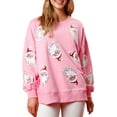 thumbnail image 1 of Lucakuins Sudadera con cuello redondo para mujer, holgada, con estampado de lentejuelas de Papá Noel, manga larga, para Navidad Lucakuins moda, 1 of 5