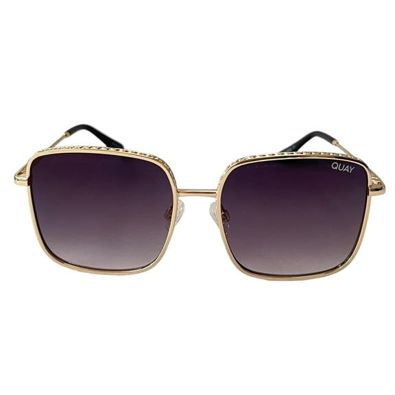 Quay Australia Real One Oversized Sunglasses Gold Smoke