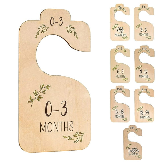JANGSLNG 8 Pcs Baby Closet Dividers Nursery Decor Newborn to 24 Months Baby Closet Organizer Baby Clothes Partition Plates Clothes Shop Divider Hanging Labels