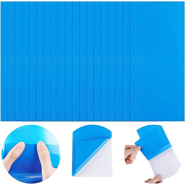 Parches de reparación autoadhesivos de PVC, parche de revestimiento de piscina de vinilo de goma para reparación de barcos para canoa, kayak, balsa, rectángulo (azul, 20 piezas). Afortunado Sencillez