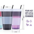 thumbnail image 2 of Artrylin Heat Sensitive Coffee Mugs - 5 Pcs Color Changing Cups for Hot Drinking, 16 oz Reusable Cups with Lids and Silicone Sleeves, Party and Daily Hot Water Cups, 2 of 6