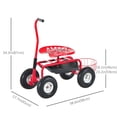 thumbnail image 3 of Outsunny Trottinette de Jardin, Chariot Roulant avec Plateau, Seau, Rouge et Noir, 3 of 10