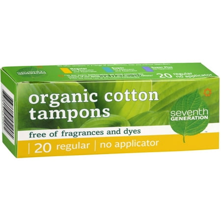 Seventh Generation Chlorine Free Tampons Regular Seventh Generation Chlorine Free Organic Cotton Regular Tampons, 20 CT (Pack of 12) ()