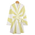 thumbnail image 4 of Yellow And White Sunburst Night Robe Long Sleeve V Neck Robe With Belt Women's Sleepwear Dresses, 4 of 9