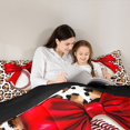 thumbnail image 4 of Castle Fairy Baseball Sport Twin Comforter Sets 2pcs, Ribbon Bow Leopard Print Bedding Set, Brown Red White,Black Reversible,1 Comforter and 1 Pillowcase, 4 of 6