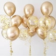 thumbnail image 2 of 20 globos de látex con confeti dorado cromado para decoración de fiestas de cumpleaños para niños, adultos, niños y niñas, suministros para baby shower y bodas, 2 of 5