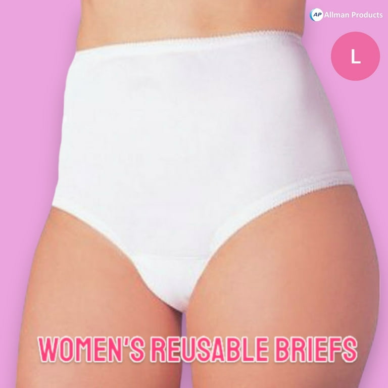 Women's Reusable Briefs Washable Underwear Incontinence Panties Wearever-  Large (Hip 41- 42)