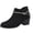 Boots - Black, variant on Ankle Boots for Women Closed Toe Short Booties Elegant Faux Suede Dazzling Rhinestone Chain Ankle Strap Decor Chunky Block Heel Dressy Wedding Guest Shoes