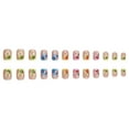 thumbnail image 2 of 24 Tablets Sweet Solid Color Glue on Nails Set for Women Girl,Short Square Fake Nails Acrylic Shine Glossy Press on Nails for Office Daily Wedding,Full Nail Wrap Gift for Valentine's Holiday, 2 of 6