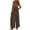 #123-Brown, variant on Women's Casual Adjustable Straps Backless Jumpsuit with Pockets Long and Fashionable