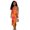 00-Orange123, variant on Lullu Girls Tropical Floral Strapless Dress Summer Vacation Midi Bodycon Wrap Dress, Orange