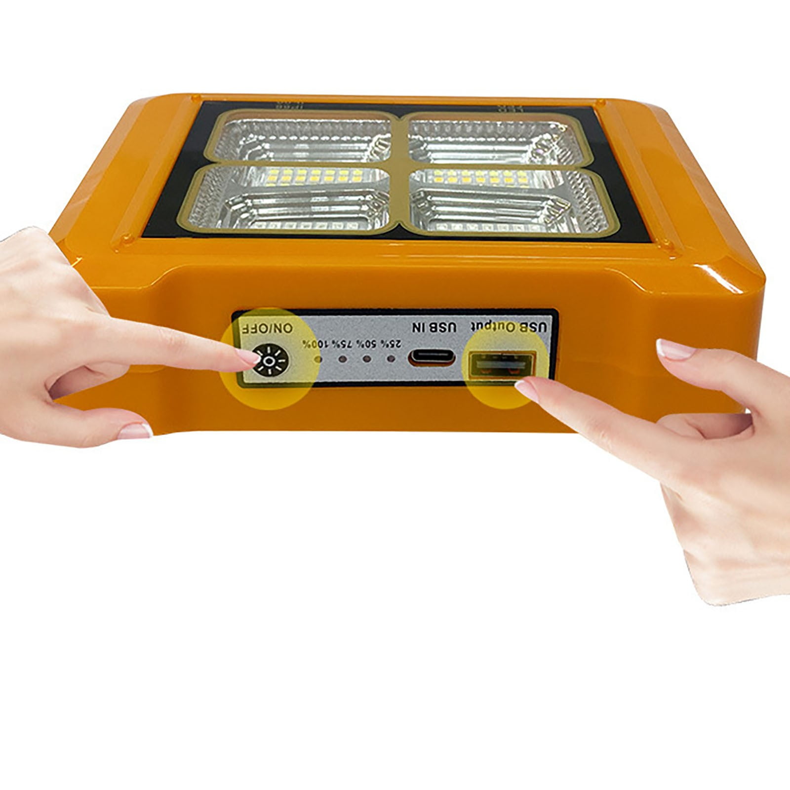 Infidev Portable Solar Work Lamp with USB Charging and Emergency Power for Outdoor Camping, Waterproof and High Brightness Light