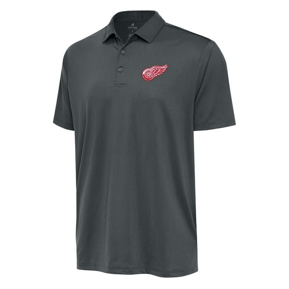 Men's Antigua Charcoal Detroit Red Wings Ellipse Polo