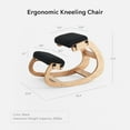 thumbnail image 4 of EYYTHUNG Ergonomic Kneeling Chair, Adjustable Wooden Seat for Home Office, Rocker Stool for Backache Relief, Black (Set of 1), 4 of 6