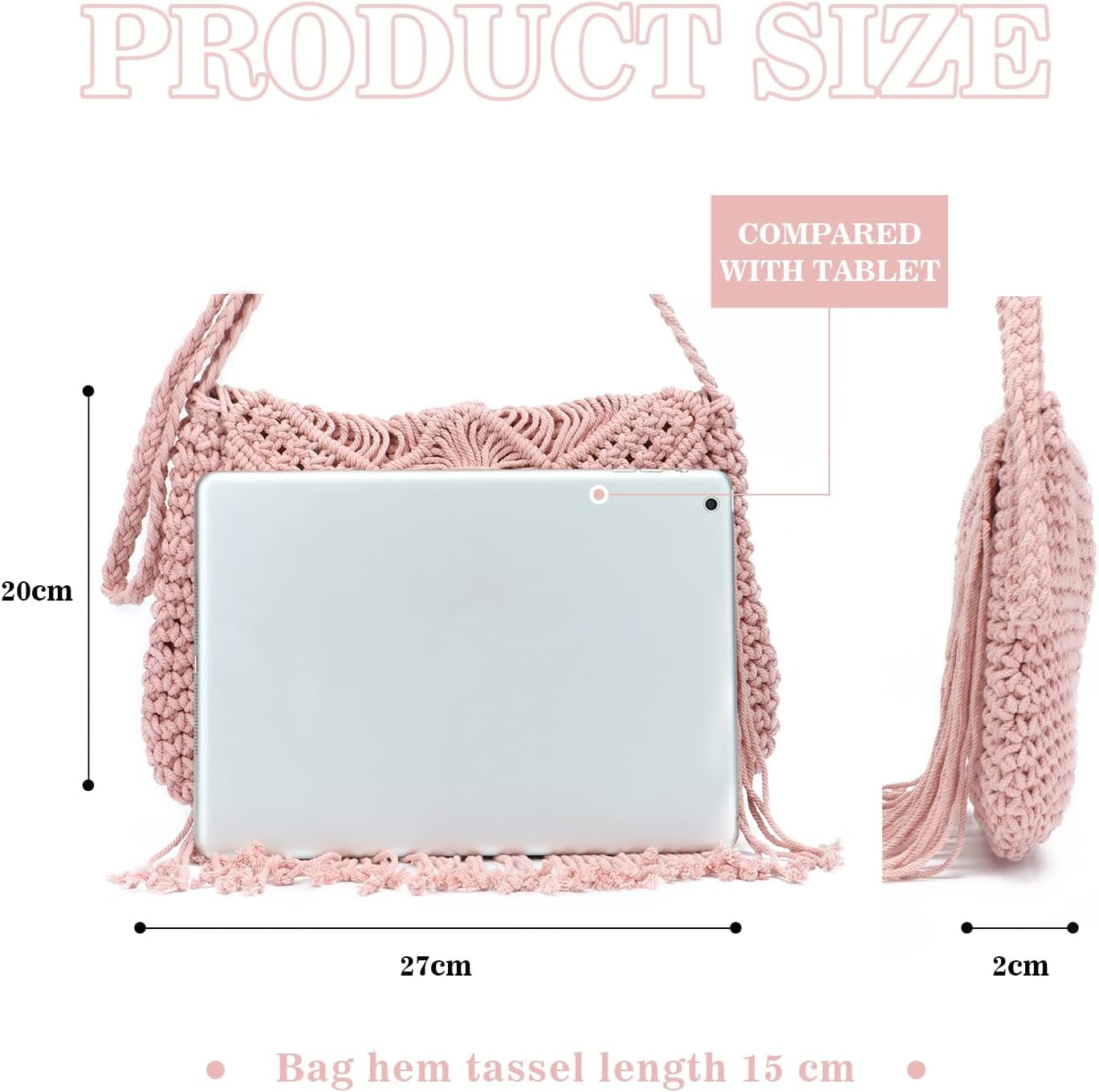 Retro Crochet Crossbody Shoulder Bag for Women Woven Fringe hobo bags Summer Beach Handmade Purse