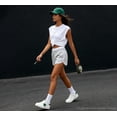 thumbnail image 4 of LUCKY STEP Stylish Star Low Top Lace Up Sneaker Comfort Walking Shoes,White/Green,Womens, 4 of 5