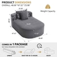 thumbnail image 2 of FFH 67.3" Chaise Lounge Chair Indoor Corduroy Oversized Sleeper Sofa Bed for Living Room Deep Seat Boneless Lounge, Dark Gray, 2 of 10