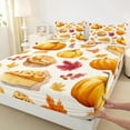 thumbnail image 3 of Castle Fairy Botanical Pumpkin 4-Piece Full Size Sheets,Maple Leaves Bed Sheets,Food Pizza Lightweight Sheet Sets,Lightweight Harvest Room Decor, 3 of 7