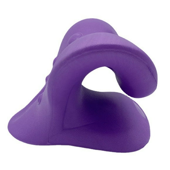 Jinsinto Neck and Shoulder Relaxer, Cervical Traction Device for TMJ Pain Relief and Cervical Alignment, Chiropractic Pillow, Neck Extender (Purple)