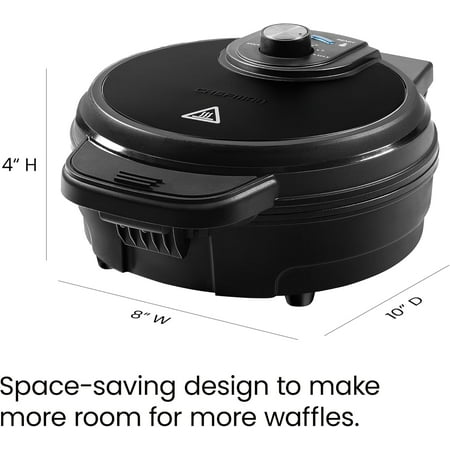 Chefman Anti-Overflow 4 Slice Belgian Waffle Maker - Black