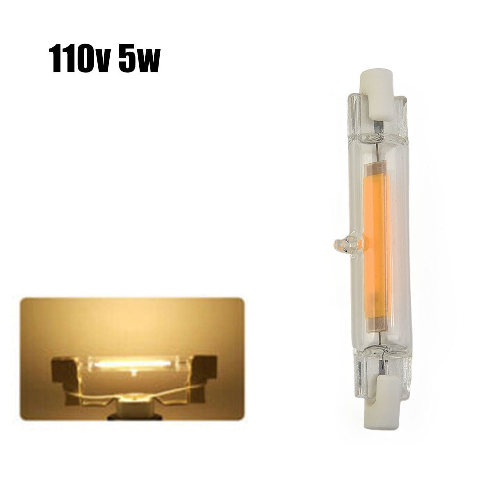 Cob R7S LED Glass 5W 78Mm/9W Dimmable Replace Halogen Tube 220V/110V - Walmart.com