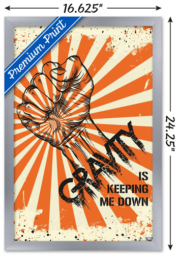 Lunch Hour Productions - Gravity Keeping Me Down Wall Poster, 14.725" x 22.375" Framed