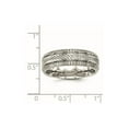thumbnail image 2 of 6mm Stainless Steel Polished Grooved and Textured Ring Size 9 Ring for Women, 2 of 2