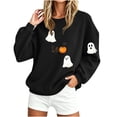 thumbnail image 6 of Byworldtasic Halloween Spooky Season Shirt for Women Cute Ghost Long-Sleeve Pullover Tops Lightweight Sweatshirt, 6 of 8