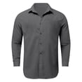 thumbnail image 2 of Kids Linen Button Down Shirts, Solid Long Sleeve Casual Tops for Spring & Summer, 3-14Y, 2 of 4