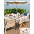 thumbnail image 4 of Outdoor Tablecloth with Umbrella Hole and Zipper, Grey Fall Rectangle Table Cloth 60x120 Inch Waterproof Tablecloth, Thanksgiving Maple Leaf Harvest Botanical Plaid Picnic Table Cover for Patio, 4 of 7