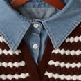 thumbnail image 6 of Bovemsi Womens Sweaters Women's Button Down Long Sleeve Crewneck Crop Cardigan Sweater Cute Knitwear Clothes Fall Sweaters, 6 of 8