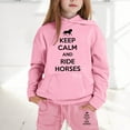 thumbnail image 2 of Toddler Girls Winter Outfits 2 Piece Hoodie Jogger Set Casual Letter Print Pullover With Pants Outfit Clothing Pink Size 2-3T, 2 of 4