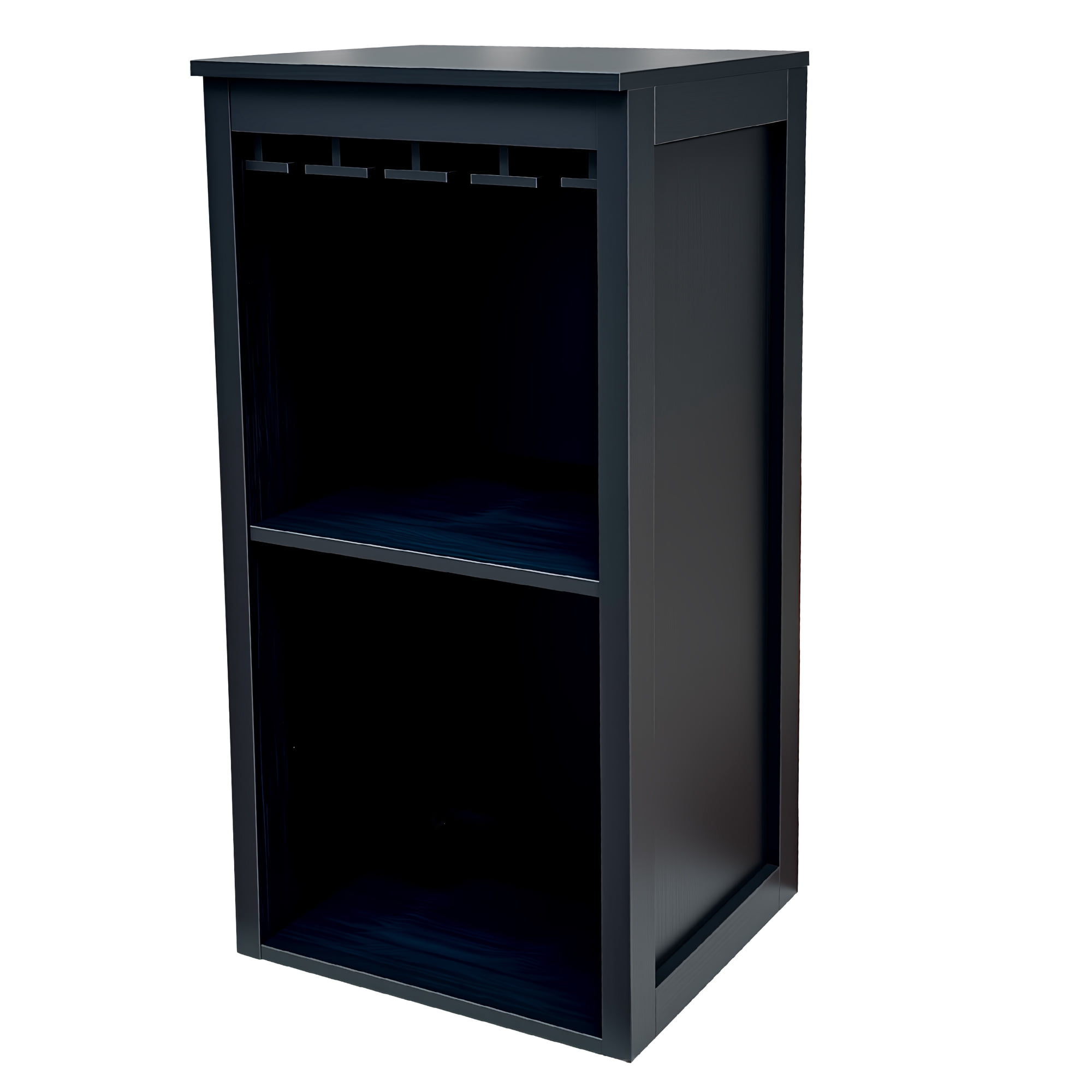 Wine Bar Cabinet Storage Hutch with Open Shelves for Dining Room Living Room, Black