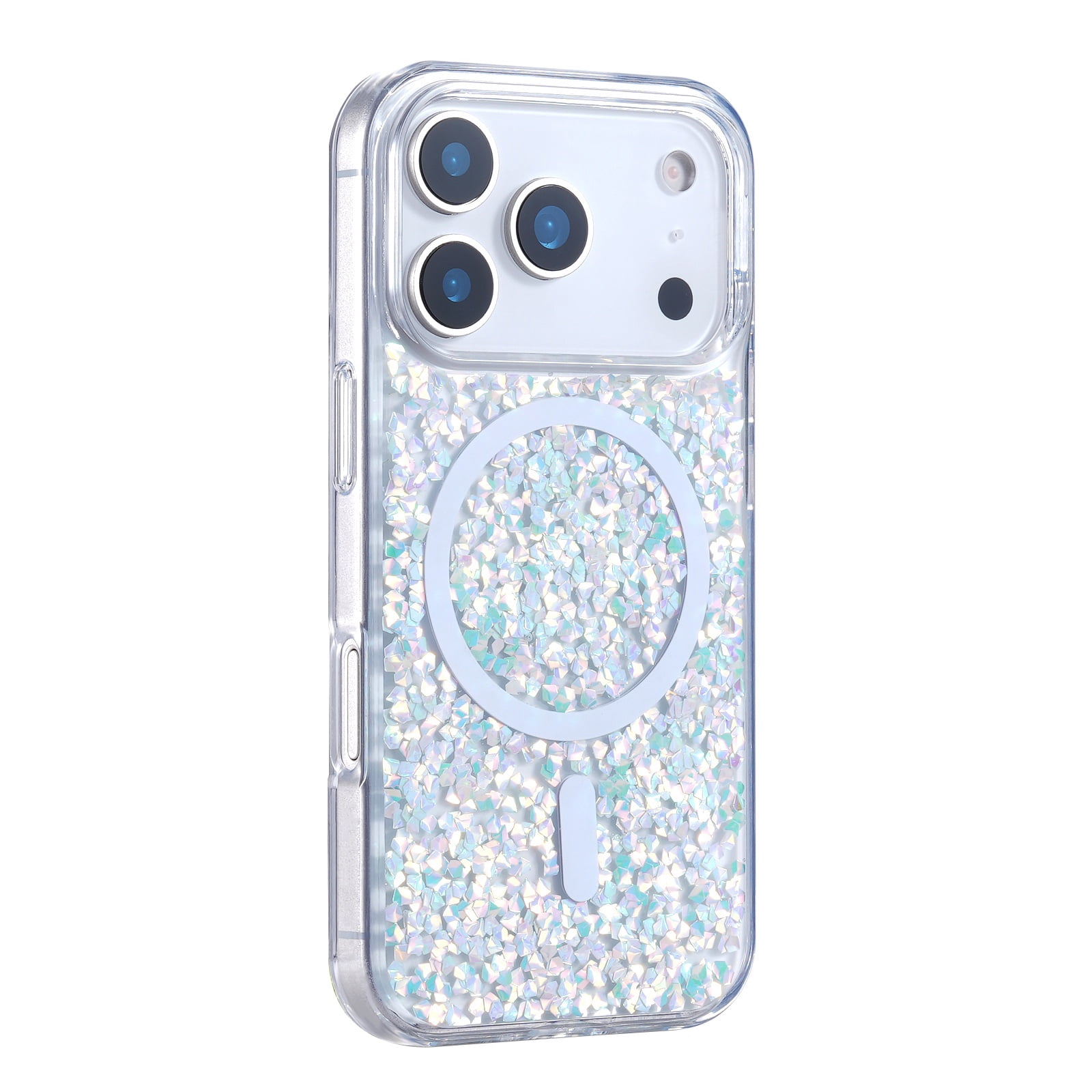 MagSafe-Compatible Glitter Case for iPhone 17 Pro - Silver