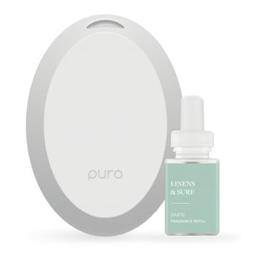 Pura Mini Fragrance Diffuser Adjustable Smart Home Diffuser with Linens & Surf Refill