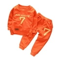 thumbnail image 1 of Felwors Spring And Autumn Round Collar Alphanumeric 7 Printed Set For Baby Boys And Girls Casual Two Piece Set, 1 of 9