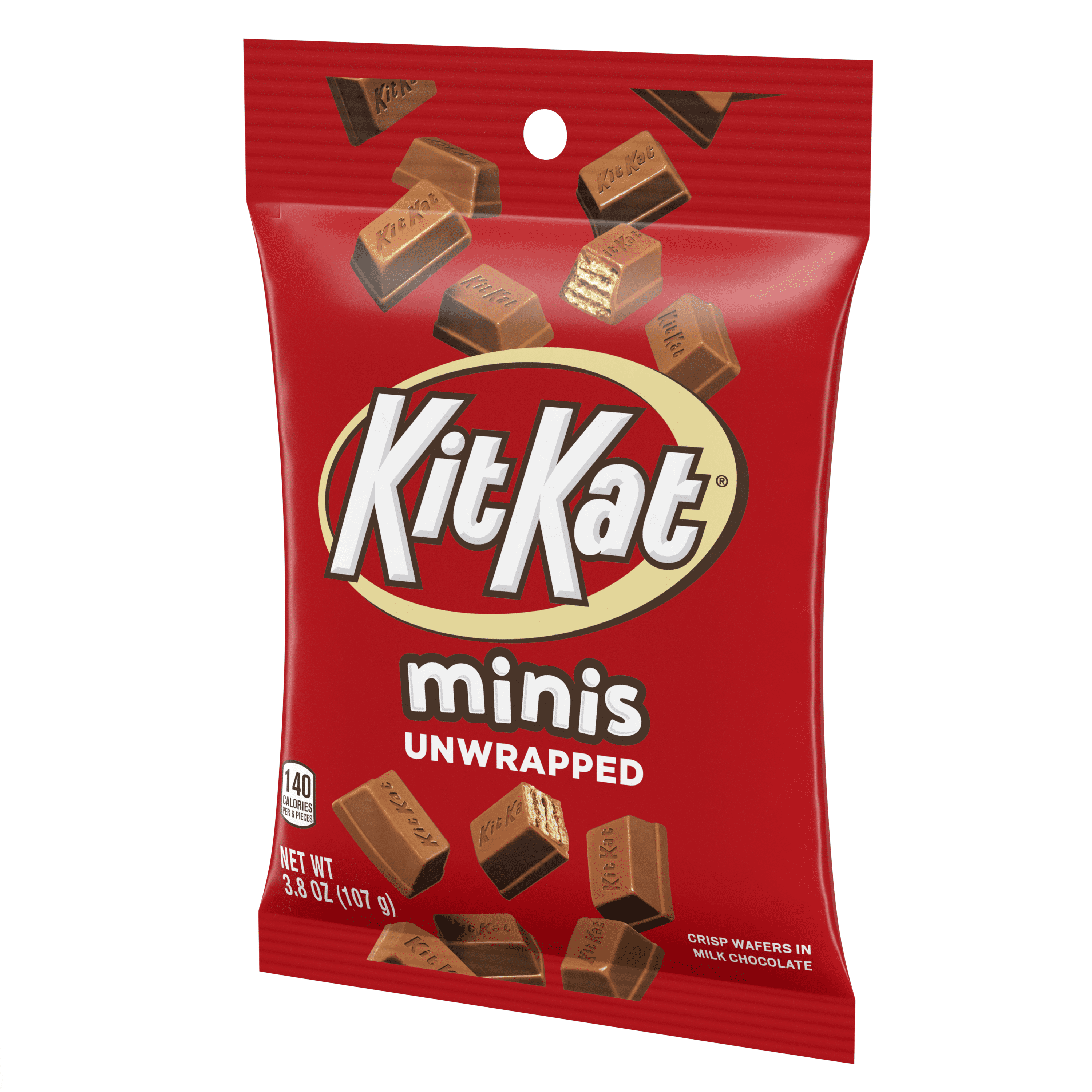 KITKAT KIT KAT® Minis, Unwrapped Milk Chocolate Wafer Candy Bars, Movie Snack, 3.8 oz, Bag