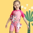 thumbnail image 4 of GYRATEDREAM Girls One Piece Swimsuit Bathing Suit Zipper Rash Guard Kid Short Sleeve Swimwear Beach Wear UPF50+ Sunsuit for 13-14Y Pink, 4 of 9