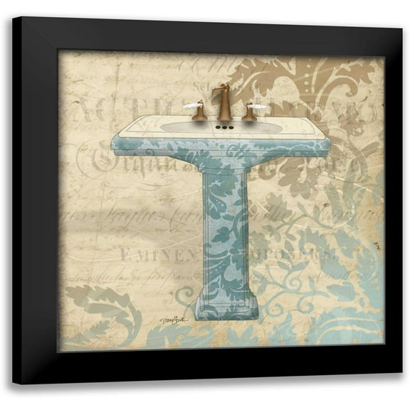 Stimson, Diane 12x12 Black Modern Framed Museum Art Print Titled - Sink Damask 1