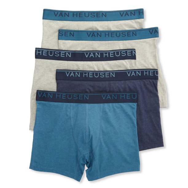 Men's Van Heusen 213PB25 Cotton Stretch Boxer Briefs - 5 Pack (Heather ...