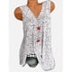 thumbnail image 3 of Camisetas sin mangas informales de verano para mujer, camisetas plisadas sueltas florales sin mangas con cuello en V, camisas, azul oscuro, 3XL, 3 of 5