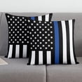 thumbnail image 5 of Thin Blue Line USA Flag Throw Pillow Covers Police Honor Law Enforcement Soft Decorative Throw Pillowcase Indoor/Outdoor Square Pillow Cover Cushion Case for Couch Sofa Bedroom Car (16in x 16in), 5 of 6