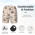 thumbnail image 3 of Balery Retro Rooster Bañador para hombre, shorts de playa de secado rápido con entrepierna y forro de compresión-XX-Large, 3 of 6