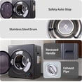 thumbnail image 5 of Kaelara Portable Dryer 3.5 cu.ft, 1500W Compact Dryer with Stainless Steel Tub, 4 Drying Mode, Overheat Protection, Apartment, Dorms, RVs, Black, 5 of 7