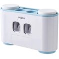 thumbnail image 2 of Portacepillos de dientes con dispensador de pasta de dientes, montado en la pared, para baño, cepillo de dientes eléctrico automático, exprimidor de pasta de dientes, accesorios de almacenamiento de, 2 of 8