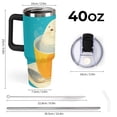 thumbnail image 2 of 40 oz Insulated Tumbler with Handle, Leak-Proof Straw Lid, Stainless Steel Travel Mug for Car & Road Trips - Cute Seal Teacup, 2 of 6