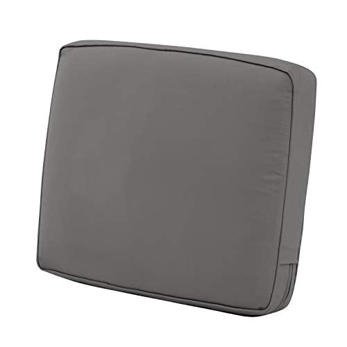 Classic Accessories Montlake FadeSafe Coussin de Dossier de Patio - 4 Pouces d'Épaisseur - Coussin de Patio Extérieur Robuste avec Support Résistant à l'Eau, Gris Anthracite Clair, 19"L x 20H x 4T (62-047-LCHARC-EC)